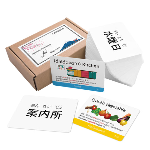 Japanese Vocabulary for Beginners (Illustrations - with example sentences)